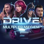 Drive Multiplier Mayhem slot logo