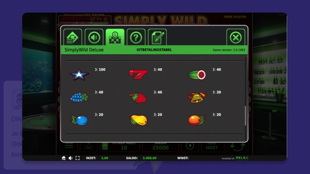 Step 1. View the paytable